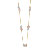 Flower Necklace - 14k Tri Color Gold