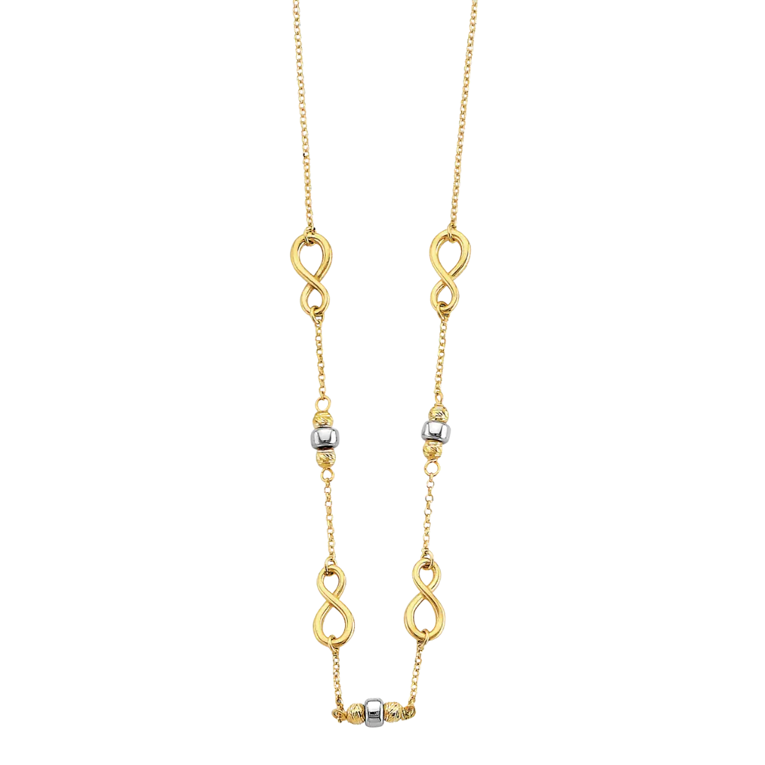 Infinity Bead Necklace - 14k Yellow Gold