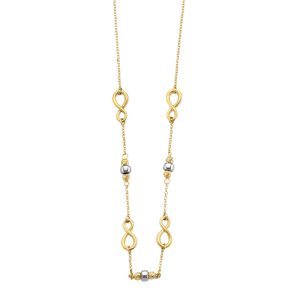 Infinity Bead Necklace - 14k Yellow Gold