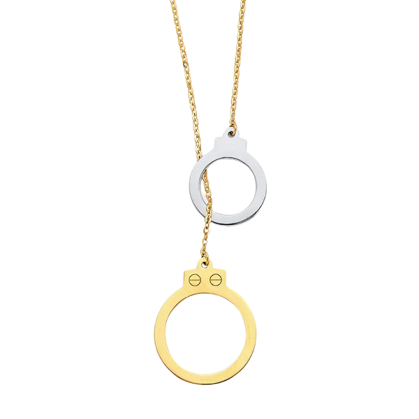 Handcuff Necklace - 14k Two Tone Gold