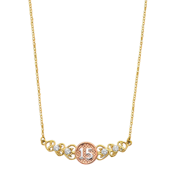 Quince Anos Necklace - 14k Yellow Gold