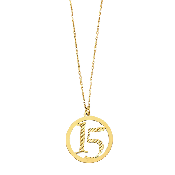 Quince Anos Necklace - 14k Yellow Gold