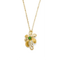 Green Stone Sunflower Necklace - 14k Yellow Gold