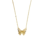 Meshed Butterfly Necklace - 14k Yellow Gold