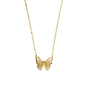 Meshed Butterfly Necklace - 14k Yellow Gold