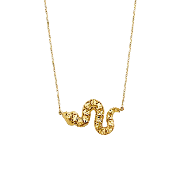 Meshed Snake Necklace - 14k Yellow Gold