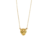 Panther with Green CZ Necklace - 14k Yellow Gold