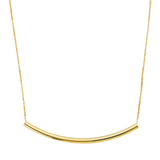 Curved Round Bar Necklace - 14k Yellow Gold