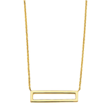 Rectangular Frame Necklace - 14k Yellow Gold