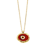 Fancy Red Evil Eye Necklace - 14k Yellow Gold