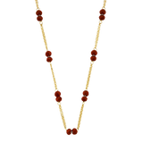 Coral Bead Necklace - 14k Yellow Gold