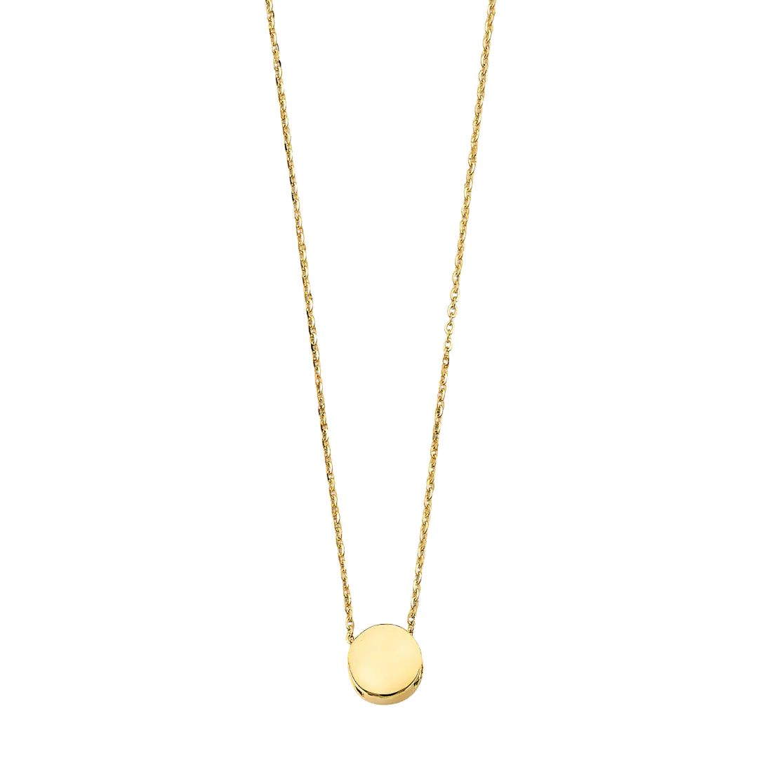 Round Slide Charm Necklace - 14k Yellow Gold