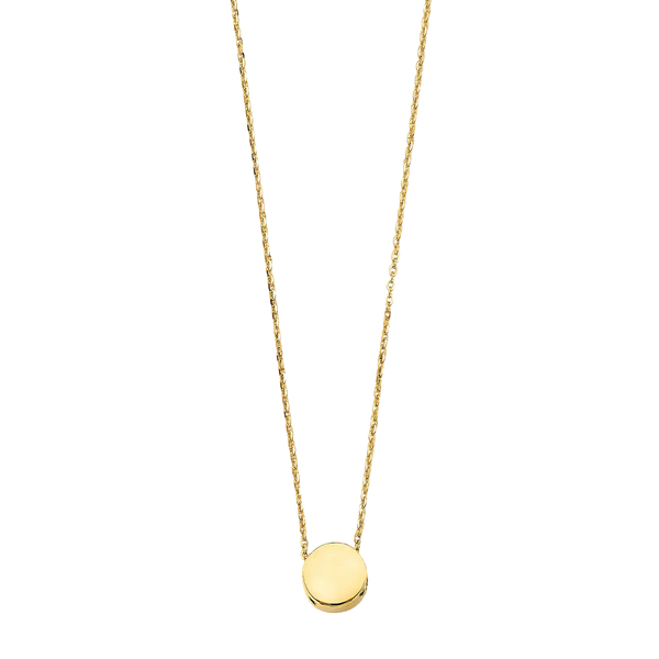 Round Slide Charm Necklace - 14k Yellow Gold