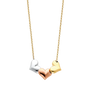 Light Hanging Necklace - 14k Tri Color Gold