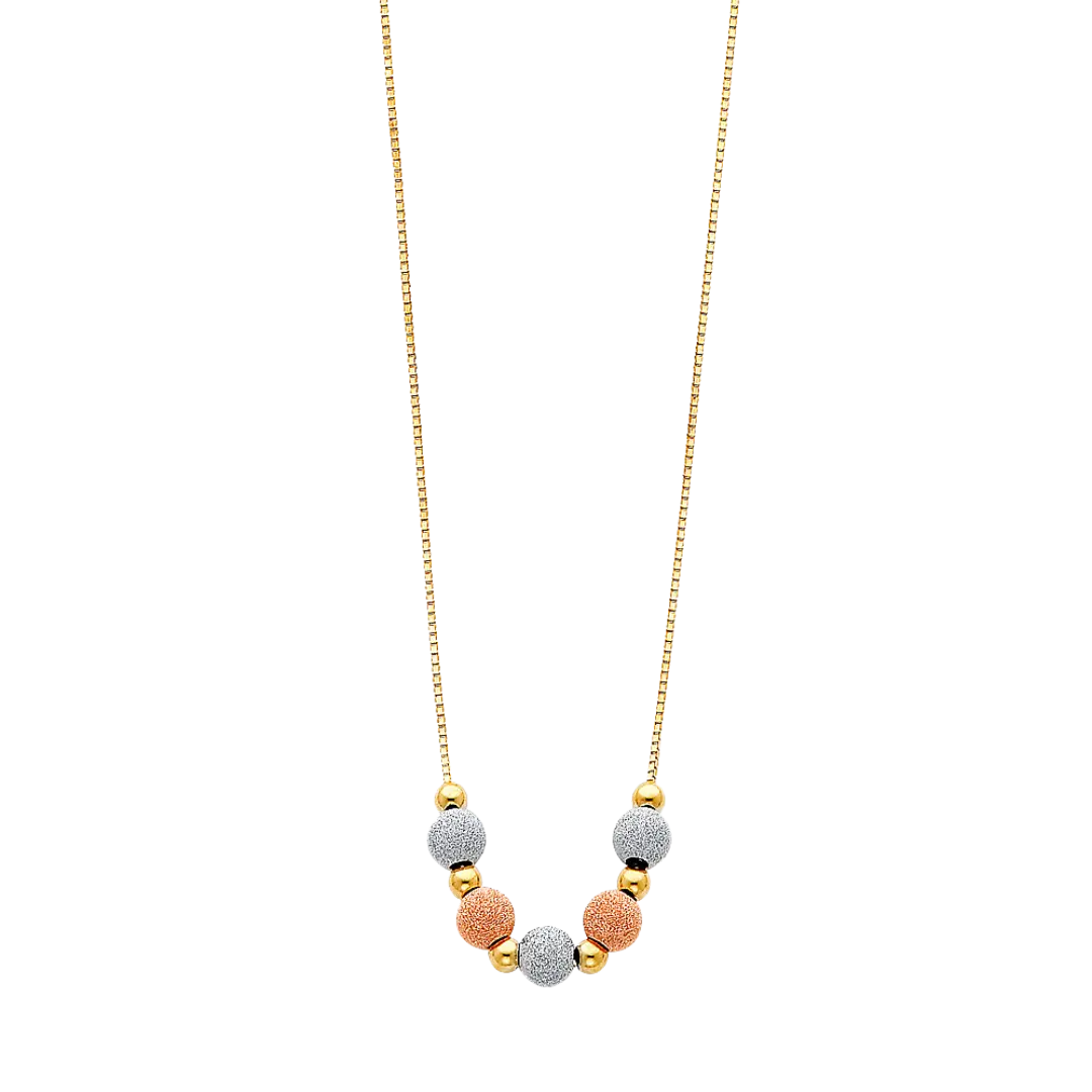 Light Hanging Necklace - 14k Tri Color Gold