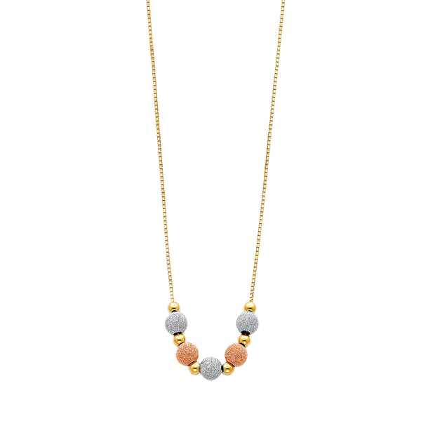 Light Hanging Necklace - 14k Tri Color Gold