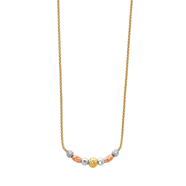 Light Hanging Necklace - 14k Tri Color Gold