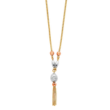 Light Hanging Necklace - 14k Tri Color Gold