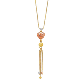 Light Hanging Necklace - 14k Tri Color Gold