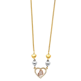 Light Hanging Necklace - 14k Tri Color Gold