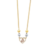 Light Hanging Necklace - 14k Tri Color Gold