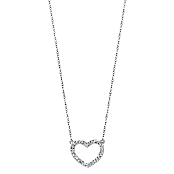 Heart Necklace - 14k White Gold