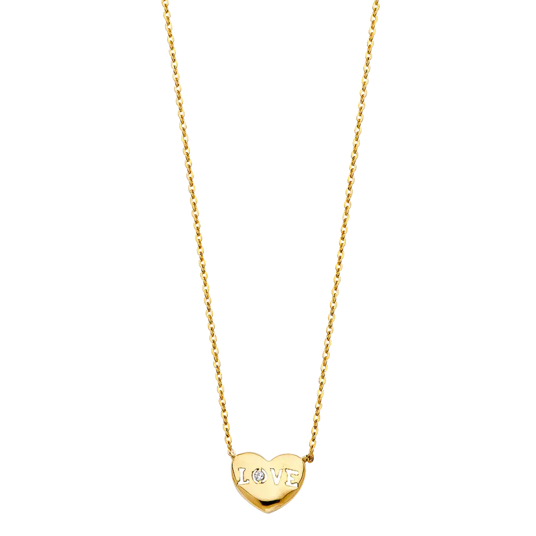 Love Necklace - 14k Yellow Gold