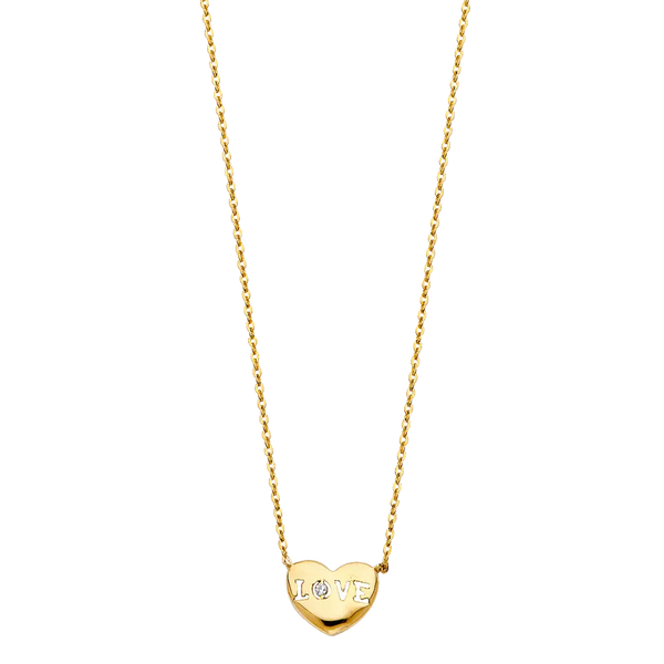 Love Necklace - 14k Yellow Gold