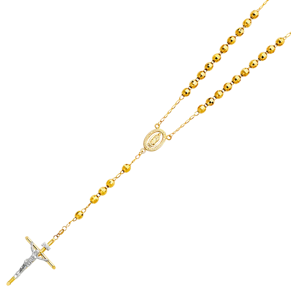 Disco Ball Rosary Necklace - 14k Yellow Gold 6mm