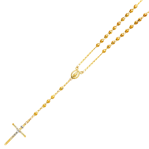 Disco Ball Rosary Necklace - 14k Yellow Gold 5mm