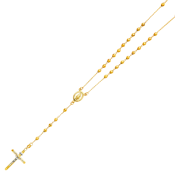 Disco Ball Rosary Necklace - 14k Yellow Gold 4mm