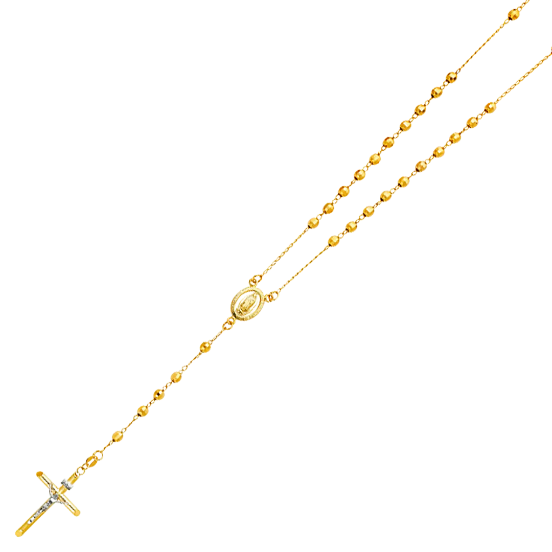 Disco Ball Rosary Necklace - 14k Yellow Gold 4mm