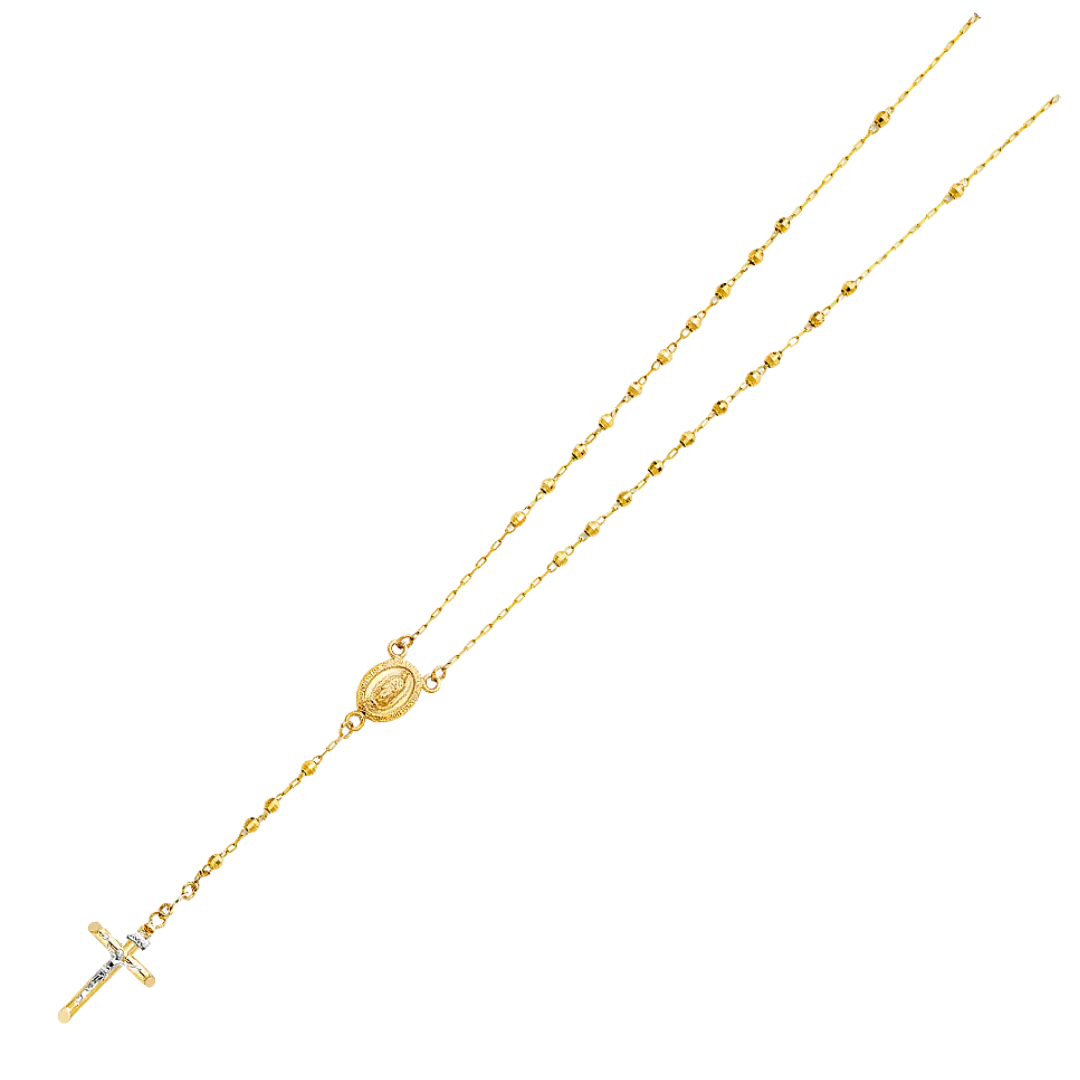 Disco Ball Rosary Necklace - 14k Yellow Gold 3mm