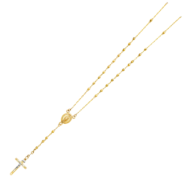 Disco Ball Rosary Necklace - 14k Yellow Gold 3mm