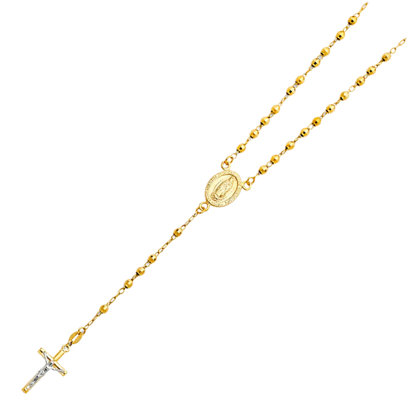 Disco Ball Rosary Necklace - 14k Yellow Gold 3mm