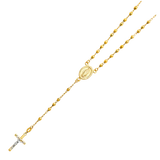 Disco Ball Rosary Necklace - 14k Yellow Gold 3mm