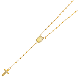 Disco Ball Rosary Necklace - 14k Yellow Gold 2.5mm