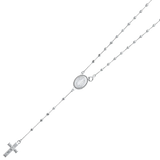 Disco Ball Rosary Necklace - 14k White Gold 2.5mm