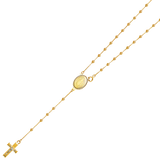 Moon Ball Rosary Necklace - 14k Yellow Gold 2.5mm