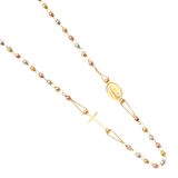 Guadalupe Fashion Rosary Necklace - 14k Tri Color Gold