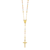 Disco Ball Rosary Necklace - 14k Tri Color Gold 2.5mm