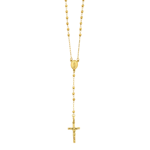 Disco Ball Rosary Necklace - 14k Yellow Gold 2.5mm