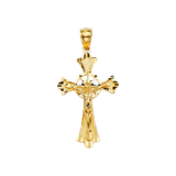 Fancy Crucufix Pendant - 14k Yellow Gold