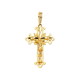 Fancy Crucufix Pendant - 14k Yellow Gold