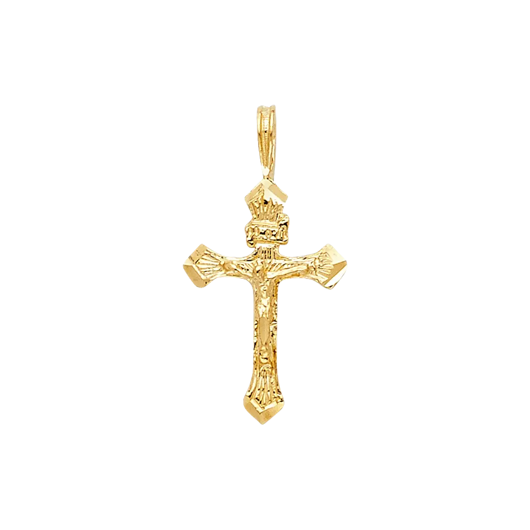 Fancy Crucufix Pendant - 14k Yellow Gold