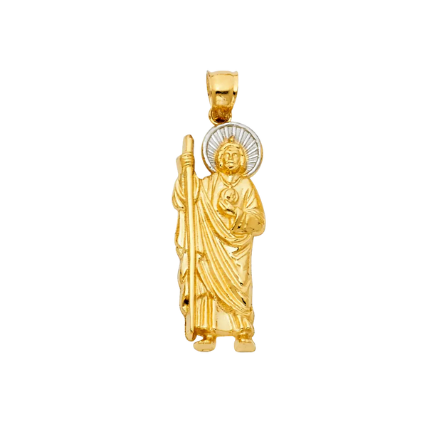 San Judas Pendant - 14k Two Tone Gold