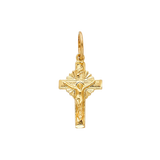 Fancy Crucufix Pendant - 14k Yellow Gold