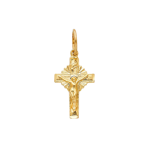 Fancy Crucufix Pendant - 14k Yellow Gold