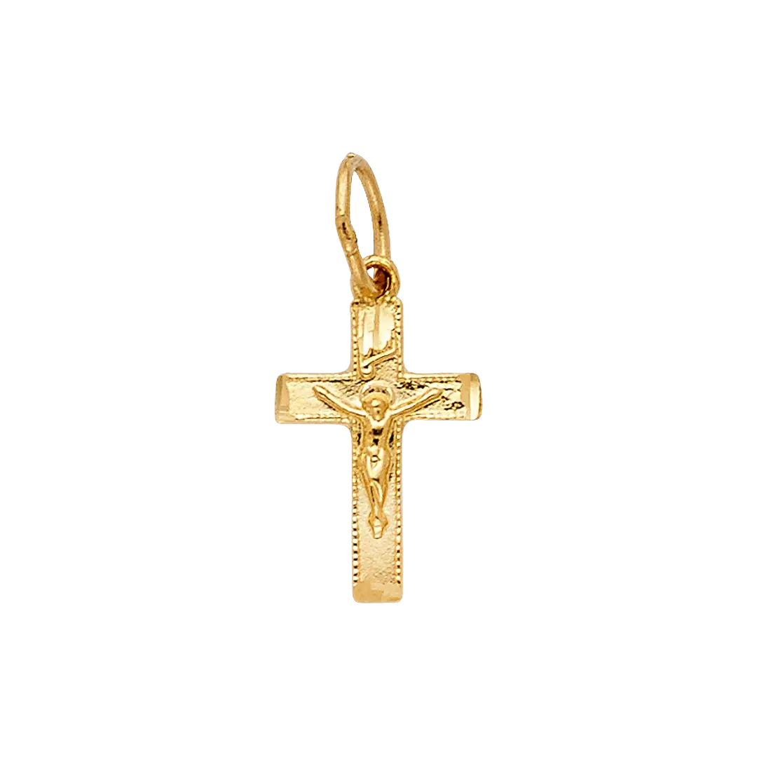 Fancy Crucufix Pendant - 14k Yellow Gold