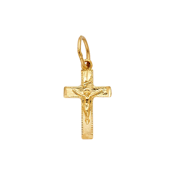 Fancy Crucufix Pendant - 14k Yellow Gold